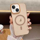 For iPhone 15 Soft Sandy Skin Feel MagSafe Magnetic PC Phone Case(Desert Gold) - 1