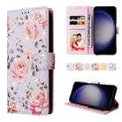 For Samsung Galaxy S25 5G Bronzing Painting RFID Leather Phone Case(Pastoral Rose) - 1
