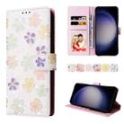 For Samsung Galaxy S25 5G Bronzing Painting RFID Leather Phone Case(Bloosoming Flower) - 1