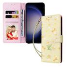 For Samsung Galaxy S25 5G Bronzing Painting RFID Leather Phone Case(Yellow Daisy) - 2