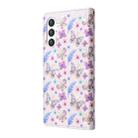 For Samsung Galaxy S25 5G Bronzing Painting RFID Leather Phone Case(Pansies) - 3