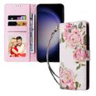 For Samsung Galaxy S25 5G Bronzing Painting RFID Leather Phone Case(Rose Flower) - 2