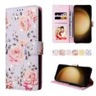 For Samsung Galaxy S25+ 5G Bronzing Painting RFID Leather Phone Case(Pastoral Rose) - 1