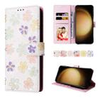 For Samsung Galaxy S25+ 5G Bronzing Painting RFID Leather Phone Case(Bloosoming Flower) - 1