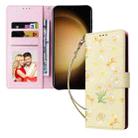 For Samsung Galaxy S25+ 5G Bronzing Painting RFID Leather Phone Case(Yellow Daisy) - 2