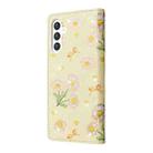 For Samsung Galaxy S25+ 5G Bronzing Painting RFID Leather Phone Case(Yellow Daisy) - 3