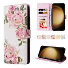 For Samsung Galaxy S25+ 5G Bronzing Painting RFID Leather Phone Case(Rose Flower) - 1
