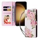For Samsung Galaxy S25+ 5G Bronzing Painting RFID Leather Phone Case(Rose Flower) - 2