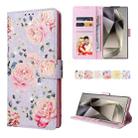 For Samsung Galaxy S25 Ultra 5G Bronzing Painting RFID Leather Phone Case(Pastoral Rose) - 1