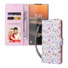 For Samsung Galaxy S23 Ultra 5G Bronzing Painting RFID Leather Phone Case(Pansies) - 2