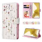 For Samsung Galaxy S23 5G Bronzing Painting RFID Leather Phone Case(Flowers World) - 1