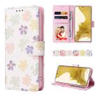 For Samsung Galaxy S23 5G Bronzing Painting RFID Leather Phone Case(Bloosoming Flower) - 1