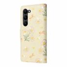 For Samsung Galaxy S23 5G Bronzing Painting RFID Leather Phone Case(Yellow Daisy) - 3