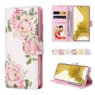 For Samsung Galaxy S23 5G Bronzing Painting RFID Leather Phone Case(Rose Flower) - 1