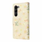 For Samsung Galaxy S23+ 5G Bronzing Painting RFID Leather Phone Case(Yellow Daisy) - 3
