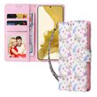 For Samsung Galaxy S23+ 5G Bronzing Painting RFID Leather Phone Case(Pansies) - 2