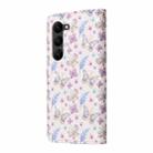 For Samsung Galaxy S23+ 5G Bronzing Painting RFID Leather Phone Case(Pansies) - 3