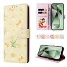 For Samsung Galaxy S25 FE 5G Bronzing Painting RFID Leather Phone Case(Yellow Daisy) - 1