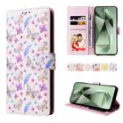 For Samsung Galaxy S25 FE 5G Bronzing Painting RFID Leather Phone Case(Pansies) - 1