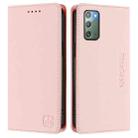 For Samsung Galaxy Note20 RC01 Dual-Folded Magnetic Suction RFID Leather Phone Case(Pink) - 2