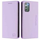 For Samsung Galaxy Note20 RC01 Dual-Folded Magnetic Suction RFID Leather Phone Case(Light Purple) - 2