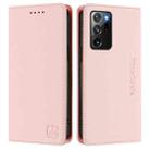 For Samsung Galaxy Note20 Ultra RC01 Dual-Folded Magnetic Suction RFID Leather Phone Case(Pink) - 2