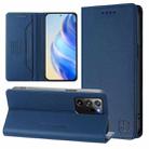 For Samsung Galaxy Note20 Ultra RC01 Dual-Folded Magnetic Suction RFID Leather Phone Case(Dark Blue) - 1