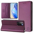 For Samsung Galaxy Note20 Ultra RC01 Dual-Folded Magnetic Suction RFID Leather Phone Case(Violet) - 1