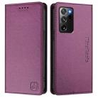 For Samsung Galaxy Note20 Ultra RC01 Dual-Folded Magnetic Suction RFID Leather Phone Case(Violet) - 2