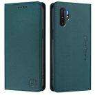 For Samsung Galaxy Note10+ RC01 Dual-Folded Magnetic Suction RFID Leather Phone Case(Dark Green) - 2