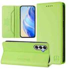 For Samsung Galaxy M14 5G Global RC01 Dual-Folded Magnetic Suction RFID Leather Phone Case(Grass Green) - 1