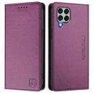 For Samsung Galaxy M33 5G Global RC01 Dual-Folded Magnetic Suction RFID Leather Phone Case(Violet) - 2
