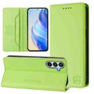 For Samsung Galaxy M35 5G RC01 Dual-Folded Magnetic Suction RFID Leather Phone Case(Grass Green) - 1