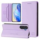 For Samsung Galaxy M54 5G Global / F54 RC01 Dual-Folded Magnetic Suction RFID Leather Phone Case(Light Purple) - 1