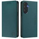 For Samsung Galaxy M54 5G Global / F54 RC01 Dual-Folded Magnetic Suction RFID Leather Phone Case(Dark Green) - 2