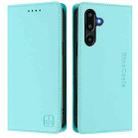 For Samsung Galaxy M16 / F16 5G Global RC01 Dual-Folded Magnetic Suction RFID Leather Phone Case(Mint Green) - 2