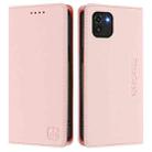 For Samsung Galaxy A03 166mm RC01 Dual-Folded Magnetic Suction RFID Leather Phone Case(Pink) - 2