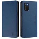 For Samsung Galaxy A03s 164mm RC01 Dual-Folded Magnetic Suction RFID Leather Phone Case(Dark Blue) - 2