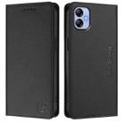 For Samsung Galaxy A04e 4G / F04 RC01 Dual-Folded Magnetic Suction RFID Leather Phone Case(Black) - 2