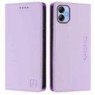 For Samsung Galaxy A04e 4G / F04 RC01 Dual-Folded Magnetic Suction RFID Leather Phone Case(Light Purple) - 2