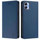 For Samsung Galaxy A04e 4G / F04 RC01 Dual-Folded Magnetic Suction RFID Leather Phone Case(Dark Blue) - 2