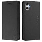 For Samsung Galaxy A05 4G Global RC01 Dual-Folded Magnetic Suction RFID Leather Phone Case(Black) - 2