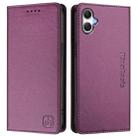 For Samsung Galaxy A05 4G Global RC01 Dual-Folded Magnetic Suction RFID Leather Phone Case(Violet) - 2