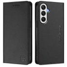 For Samsung Galaxy A05s 4G Global RC01 Dual-Folded Magnetic Suction RFID Leather Phone Case(Black) - 2