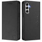 For Samsung Galaxy A14 5G / 4G RC01 Dual-Folded Magnetic Suction RFID Leather Phone Case(Black) - 2