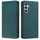 For Samsung Galaxy A14 5G / 4G RC01 Dual-Folded Magnetic Suction RFID Leather Phone Case(Dark Green) - 2