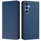 For Samsung Galaxy A15 5G / 4G RC01 Dual-Folded Magnetic Suction RFID Leather Phone Case(Dark Blue) - 2
