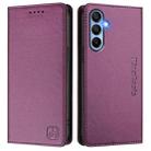 For Samsung Galaxy A15 5G / 4G RC01 Dual-Folded Magnetic Suction RFID Leather Phone Case(Violet) - 2