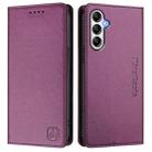 For Samsung Galaxy A24 4G Global RC01 Dual-Folded Magnetic Suction RFID Leather Phone Case(Violet) - 2