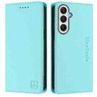 For Samsung Galaxy A25 5G Global RC01 Dual-Folded Magnetic Suction RFID Leather Phone Case(Mint Green) - 2